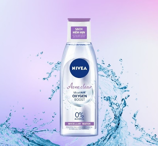 Nước tẩy trang Nivea Acne Care MicellAIR Oxygen Boost (tím)