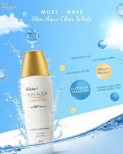 Skin Aqua Sunplay Clear White nắp vàng