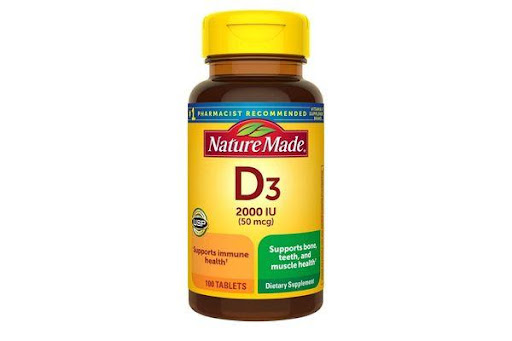 Viên uống Vitamin D3 Nature Made 50 Mcg 2000 IU của Mỹ