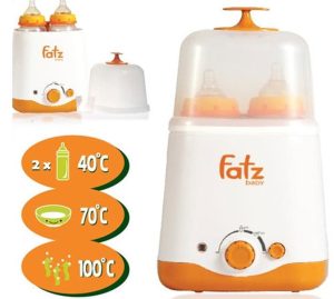 Máy tiệt trùng hâm sữa Fatzbaby 2 bình cổ rộng Duo 1 FB3012SL